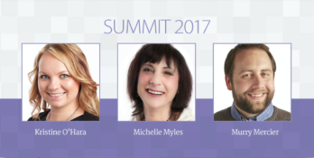 PointClickCare account managers, Kristine O'Hara, Michelle Myles and Murry Mercier at SUMMIT 2017