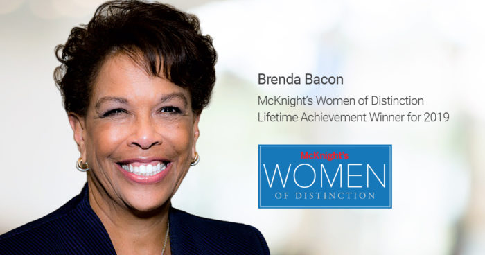 Brenda Bacon, McKnight's Women of Distinction Lifetime Achievement Winner for 2019