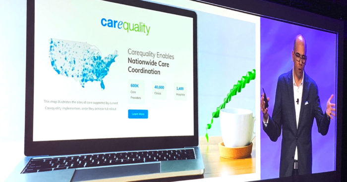 B.J. Boyle, VP and GM, Post Acute Insights for PointClickCare, announces PointClickCare's partnership with Carequality at SUMMIT 2019.