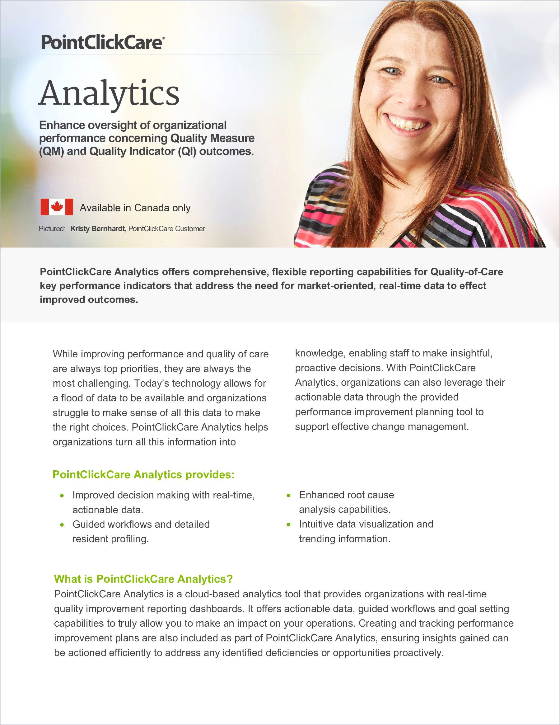 PointClickCare Analytics Solution Sheet Cover