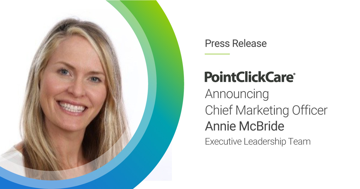PointClickCare announcing chief marketing officer, Annie McBride press release banner