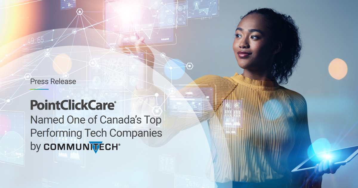 PointClickCare named one of Canada'a top performing tech companies by Communitech press release banner