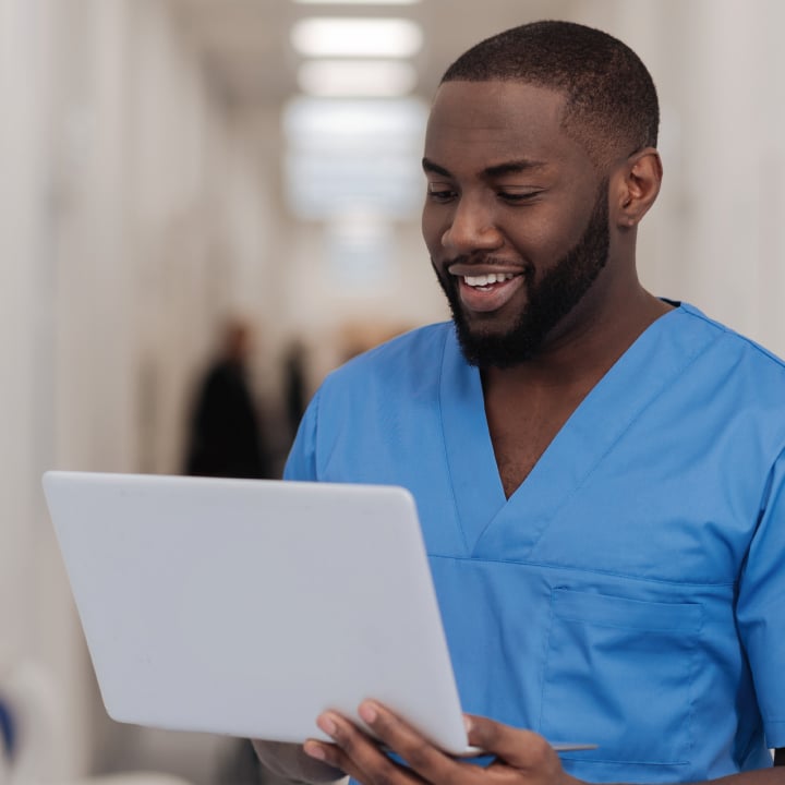 IPC Improve Awareness Nurse with laptop