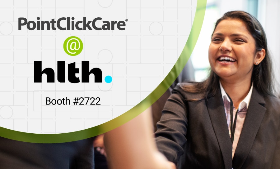 PointClickCare at HLTH 2022 booth #2722 banner