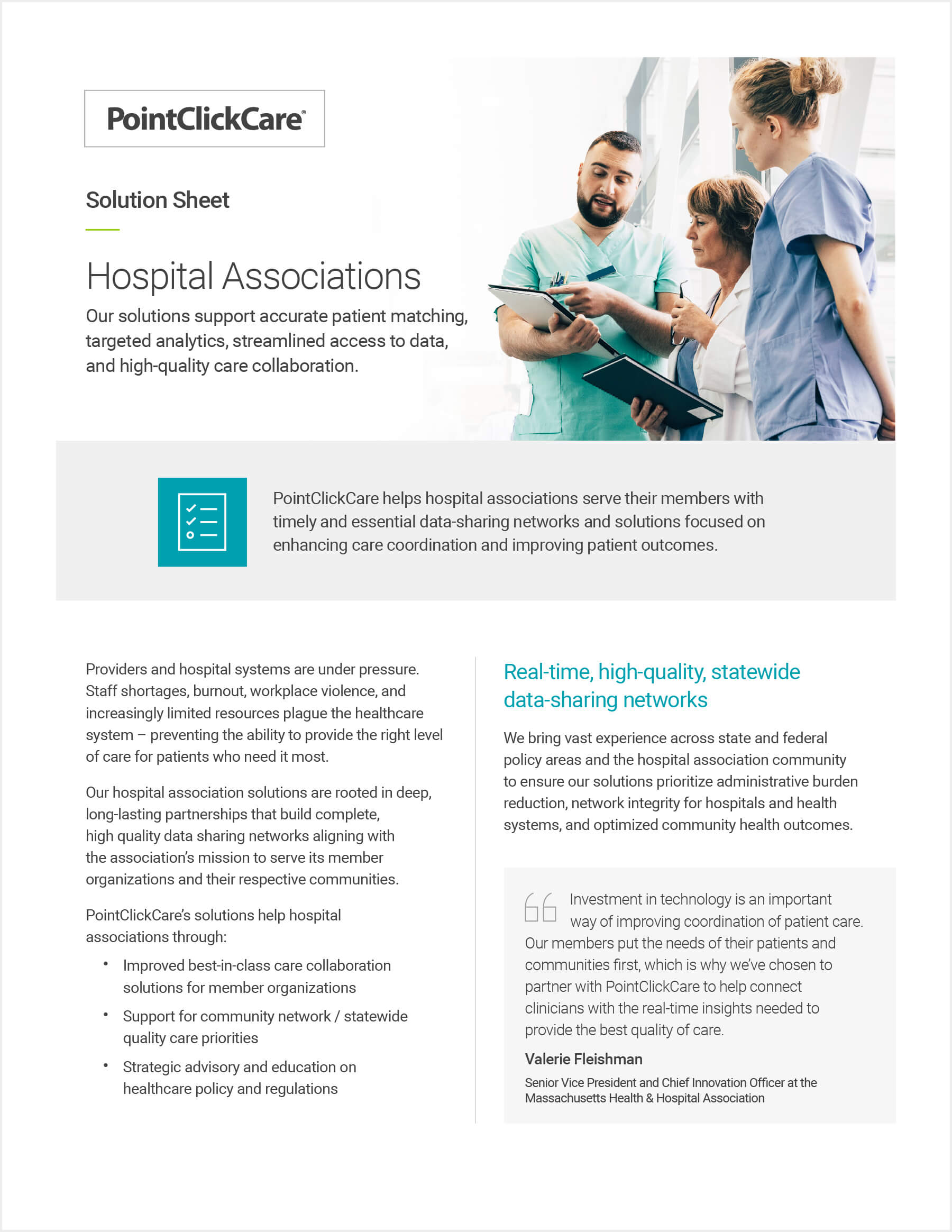 Hospital Associations solution sheet thumbnail